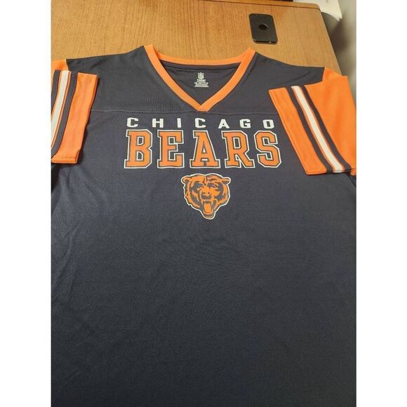 NFL Chicago Bears YOUTH XXL (18), navy and orange v neck shirt - Picture 2 of 5